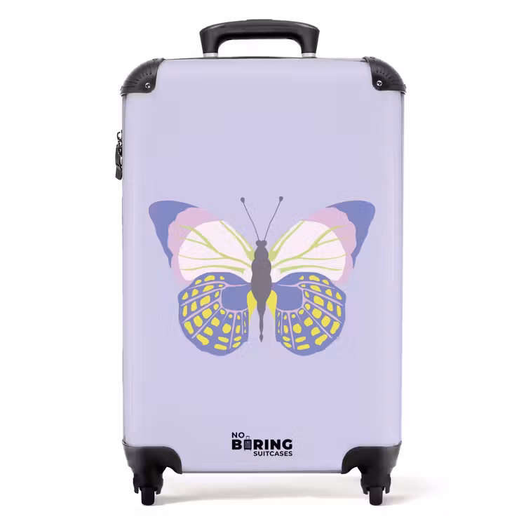 Koffer - Sommererinnerungen - Schmetterling auf fliederfarbenem Hintergrund — 1