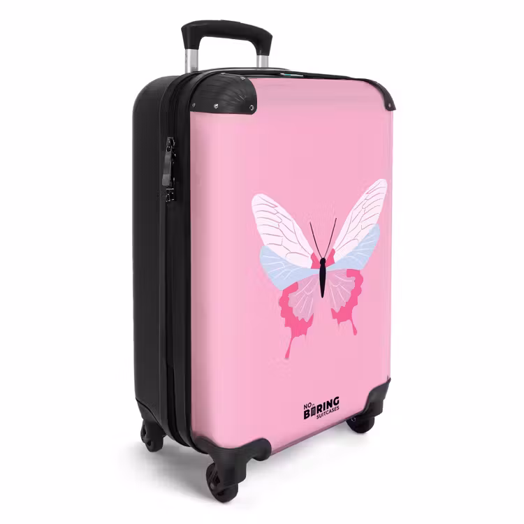 Koffer - Sommererinnerungen - Schmetterling auf rosa Hintergrund — 2