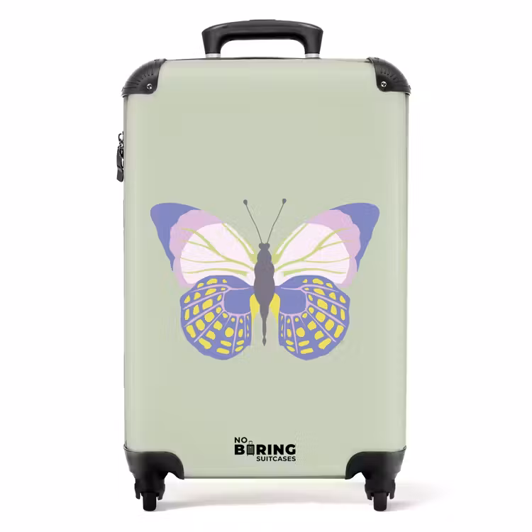 Koffer - Sommererinnerungen - Schmetterling mit salbeigrünen Farben — 1