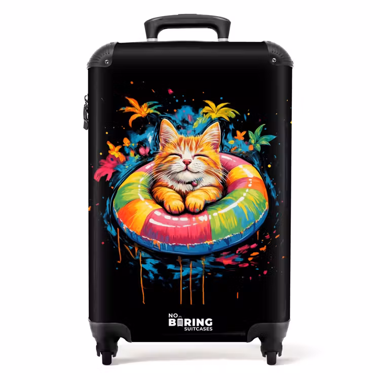 Koffer - Sommerkatze mit buntem Schwimmband — 1