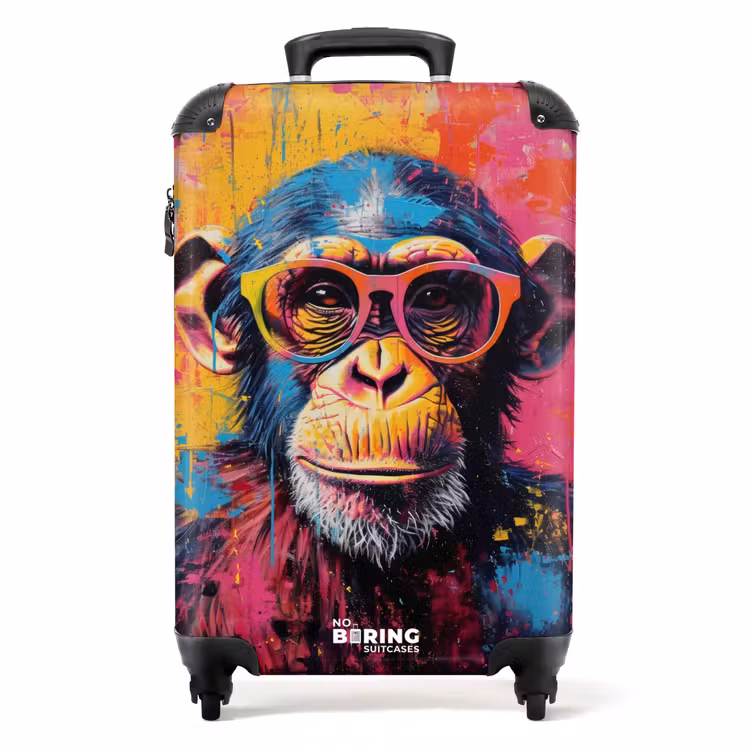 Koffer - Schimpanse mit Brille im Graffiti-Stil — 1