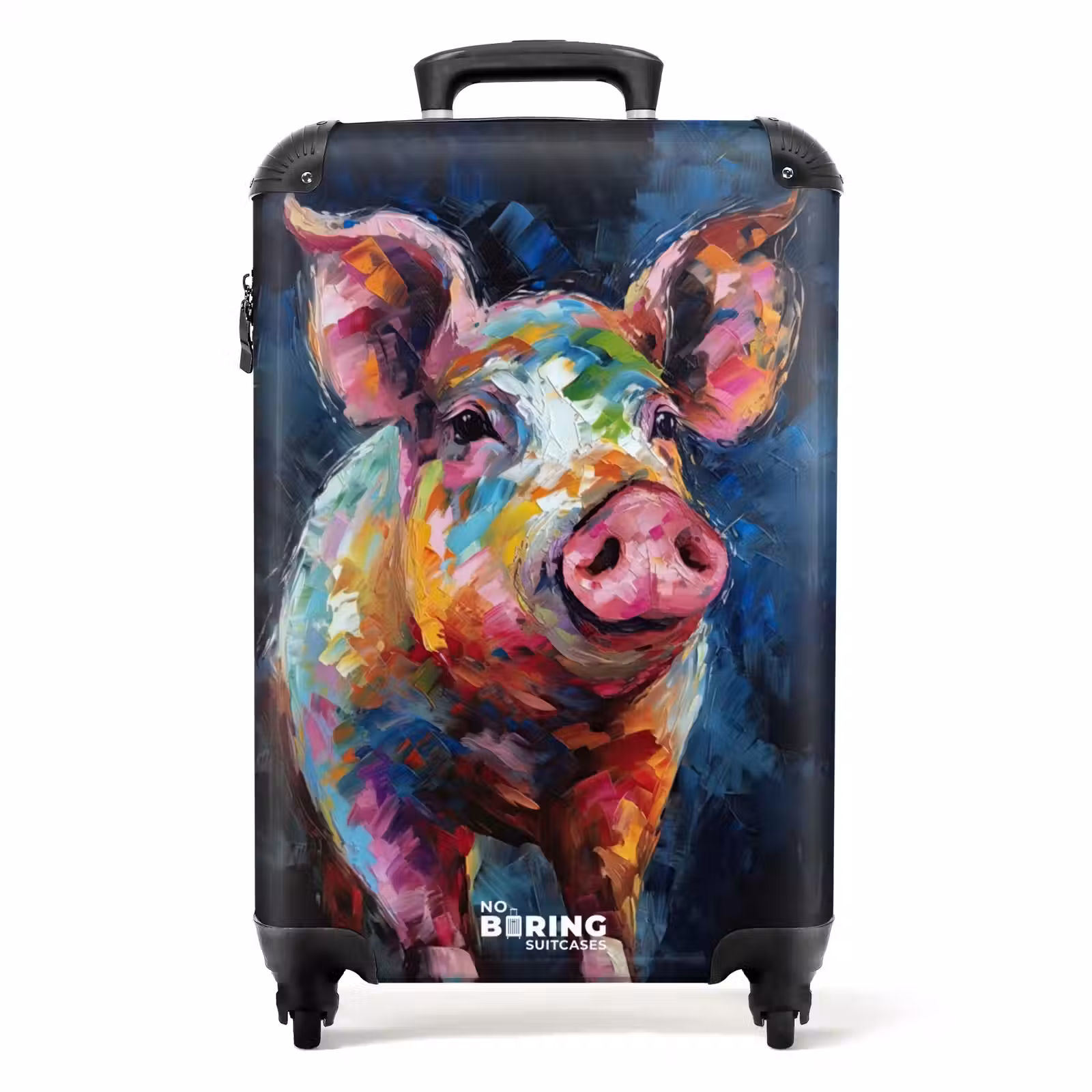 Koffer - Schwein auf dunklem Hintergrund als Ölgemälde — 1