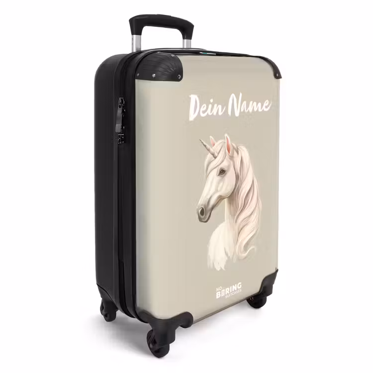 Koffer mit Name - Einhorn in neutralen Farben — 2