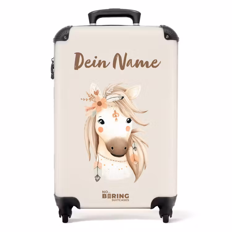 Koffer mit Name - Böhmisches Pferd in Pastellfarben — 1