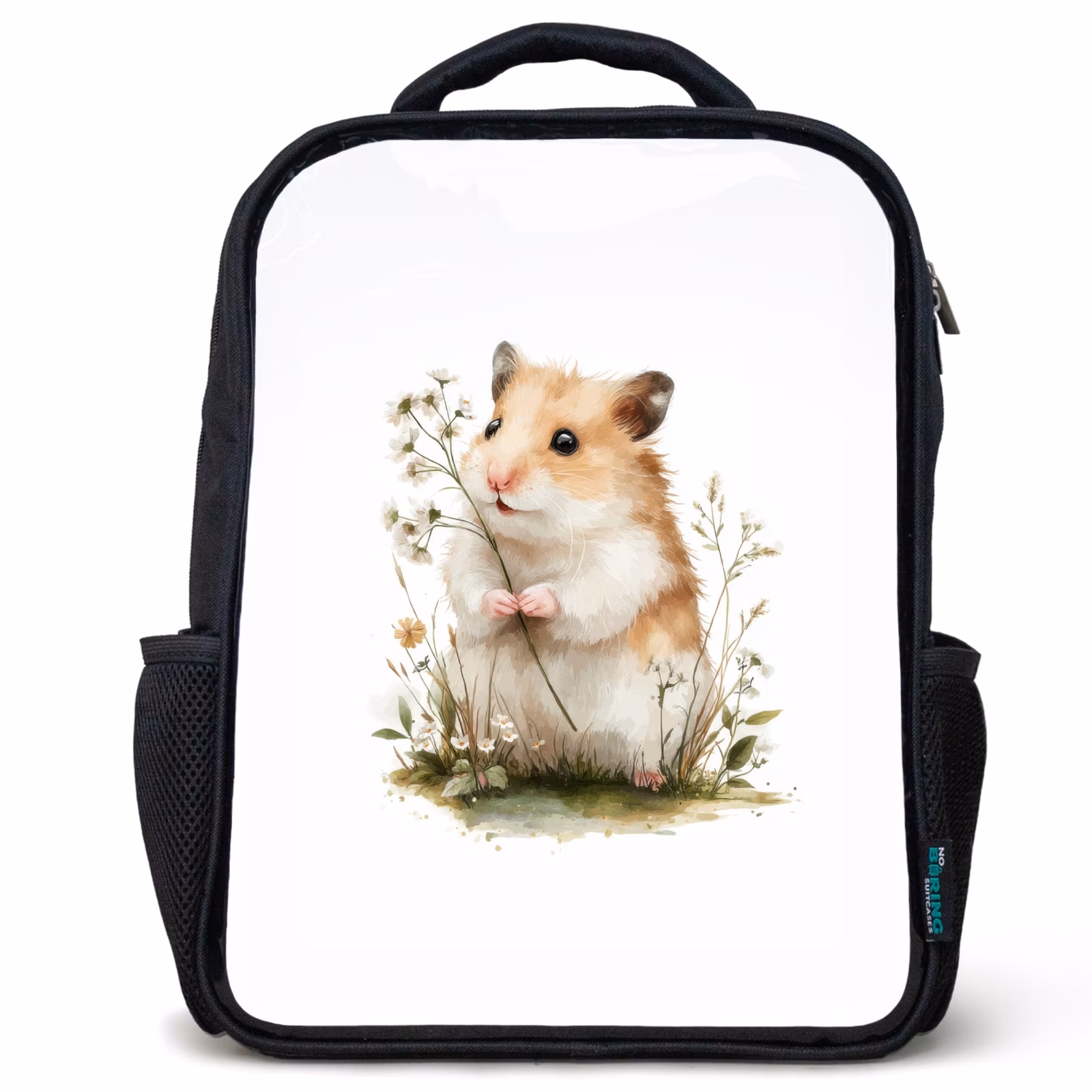Kinderrucksack - Schwarz - Zartes Aussehen mit Wildblumen — 1