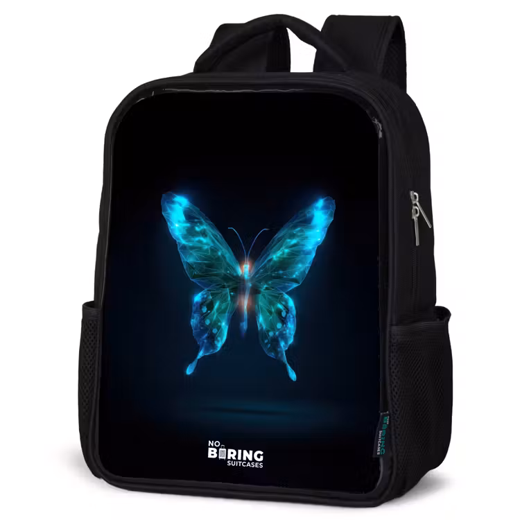 Kinderrucksack - Schwarz - Magischer digitaler Schmetterling — 4