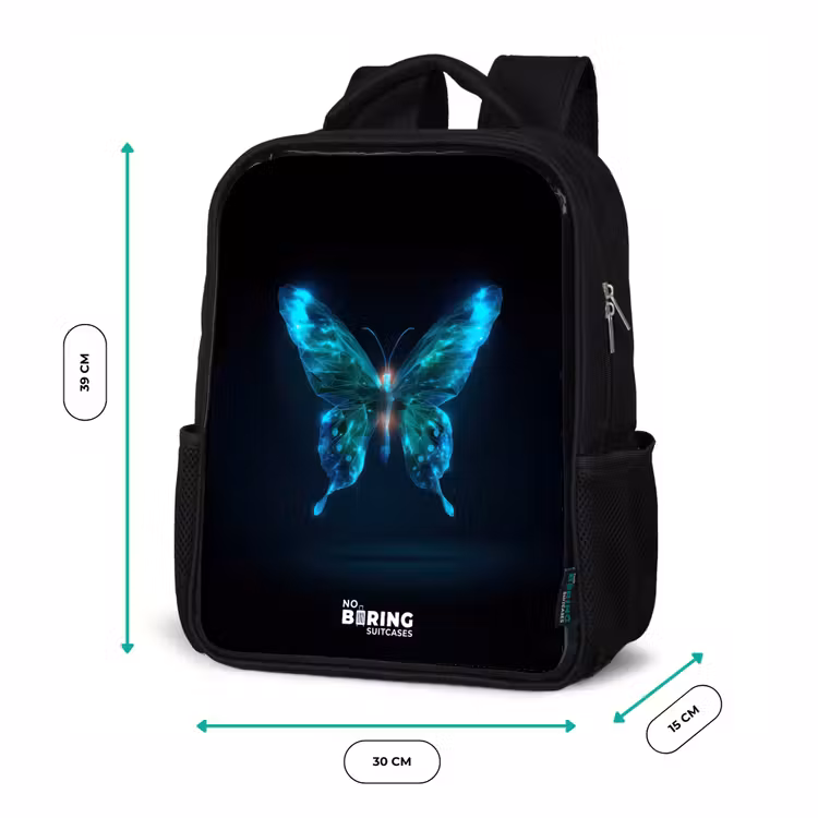 Kinderrucksack - Schwarz - Magischer digitaler Schmetterling — 6