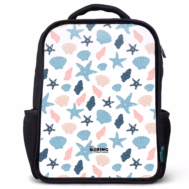Kinderrucksack - Schwarz - Muschelmuster bunt — 1