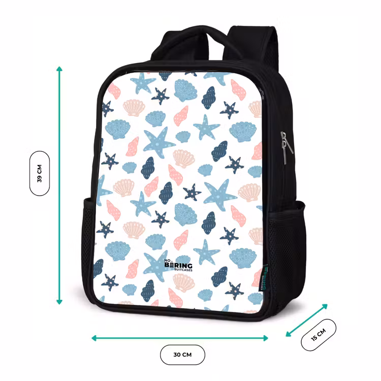 Kinderrucksack - Schwarz - Muschelmuster bunt — 5