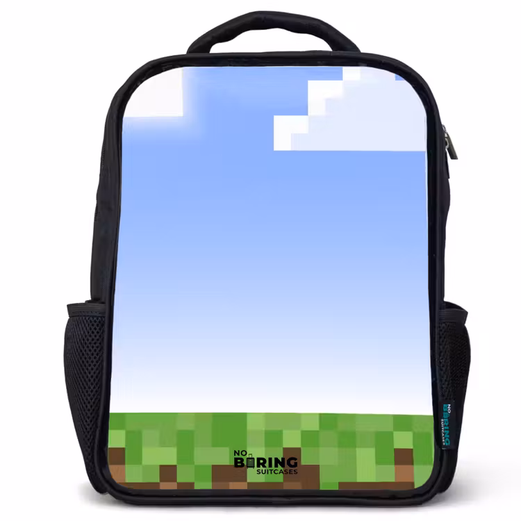 Kinderrucksack - Schwarz - Pixel-Welt — 1