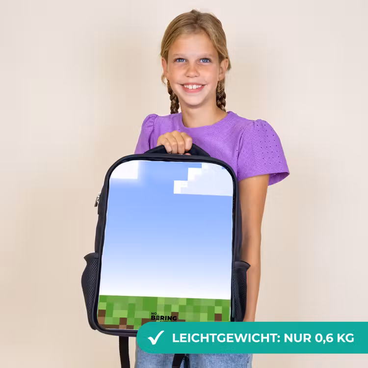Kinderrucksack - Schwarz - Pixel-Welt — 7