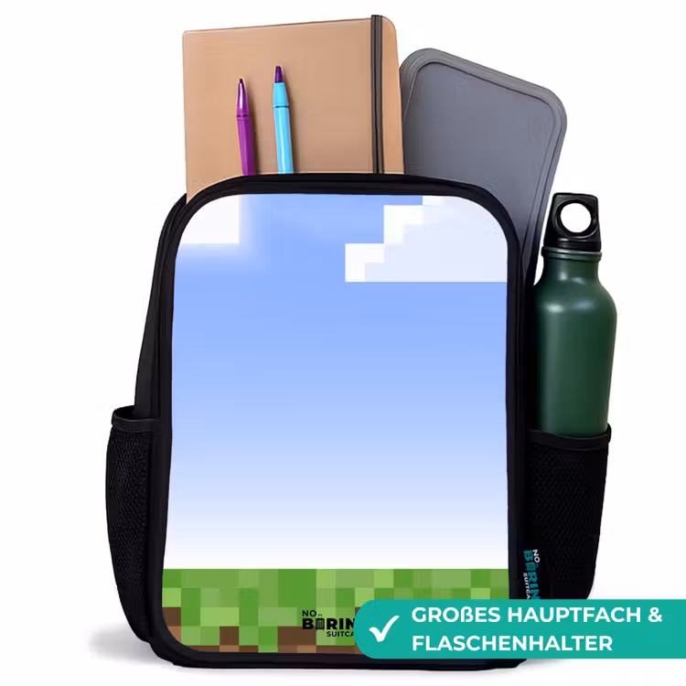 Kinderrucksack - Schwarz - Pixel-Welt — 8