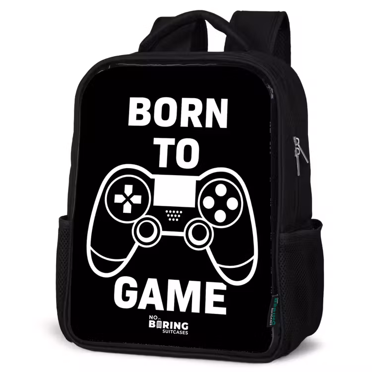 Kinderrucksack - Schwarz - Qoute mit Controller in Schwarz und Weiß — 4