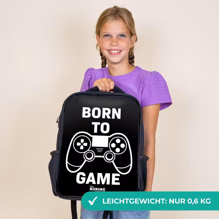 Kinderrucksack - Schwarz - Qoute mit Controller in Schwarz und Weiß — 7