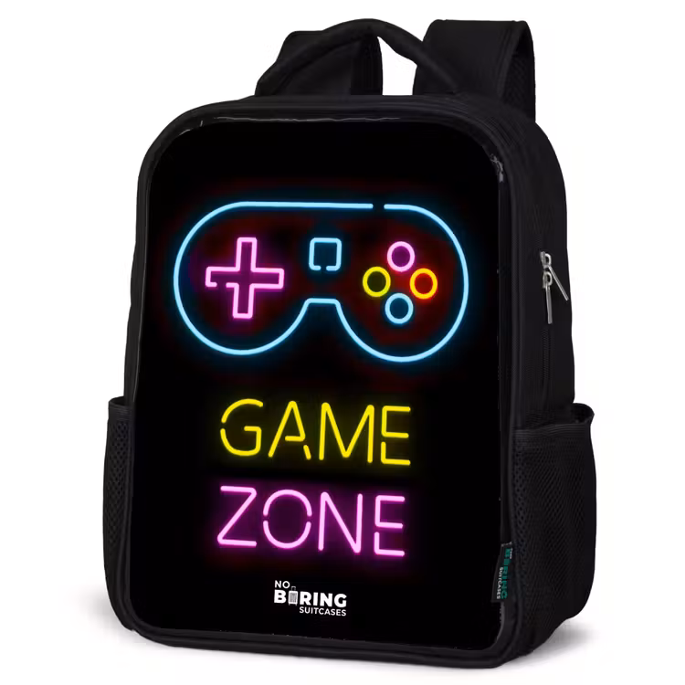 Kinderrucksack - Schwarz - Qoute mit Neonfarben — 4