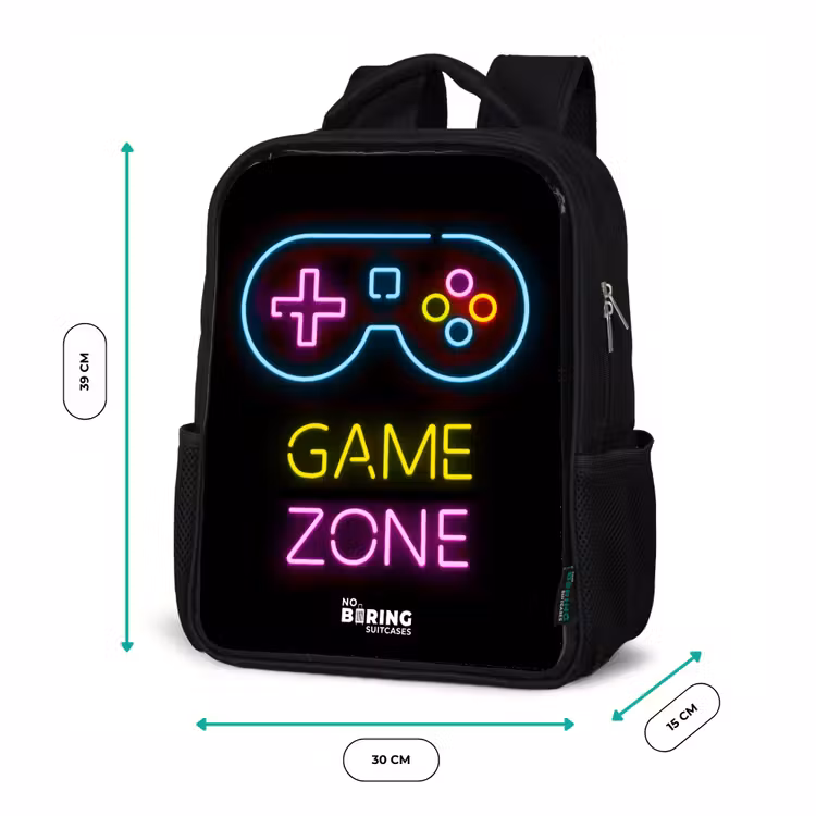 Kinderrucksack - Schwarz - Qoute mit Neonfarben — 6