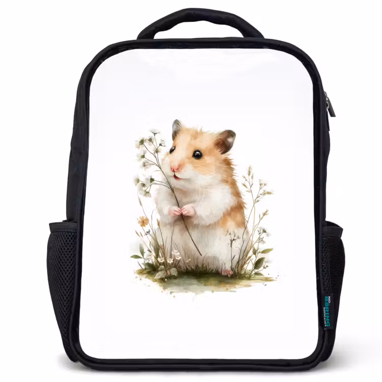 Kinderrucksack - Schwarz - Zartes Aussehen mit Wildblumen — 1