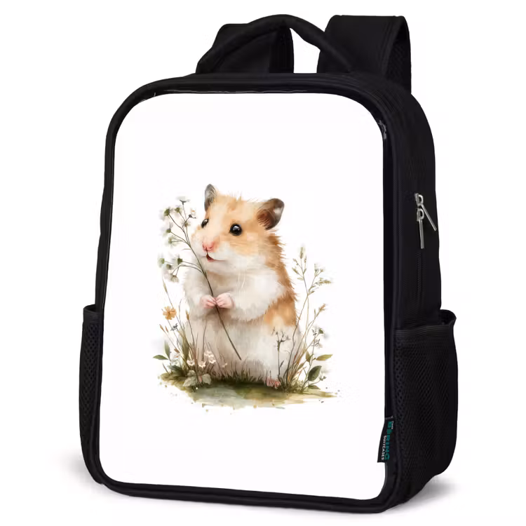 Kinderrucksack - Schwarz - Zartes Aussehen mit Wildblumen — 4