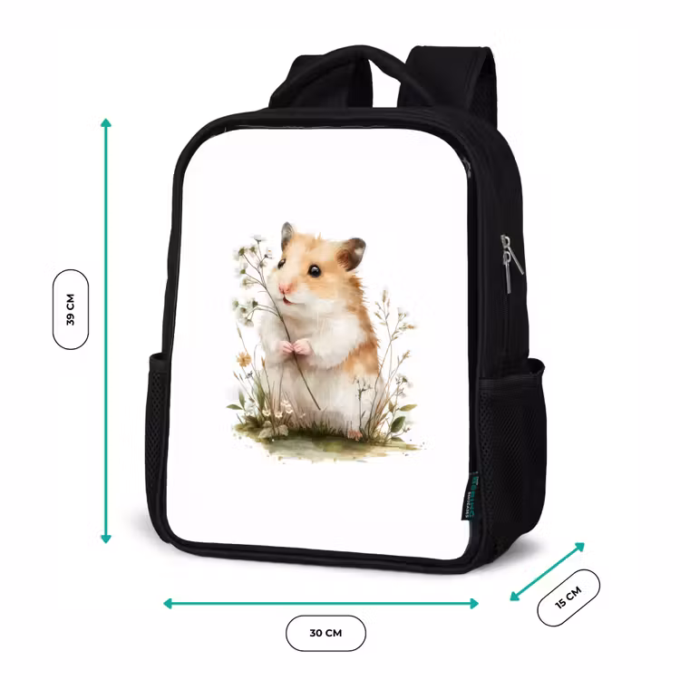 Kinderrucksack - Schwarz - Zartes Aussehen mit Wildblumen — 6