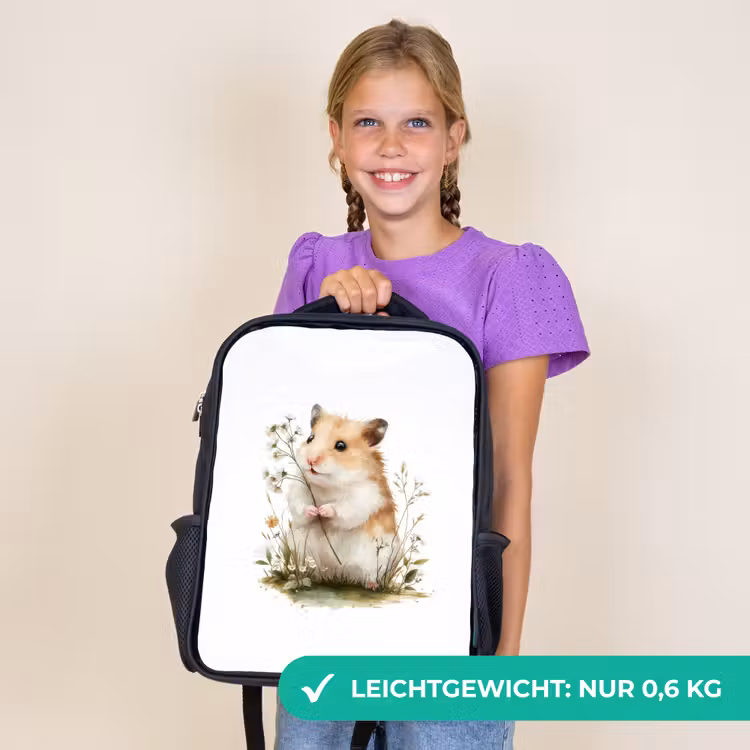 Kinderrucksack - Schwarz - Zartes Aussehen mit Wildblumen — 7