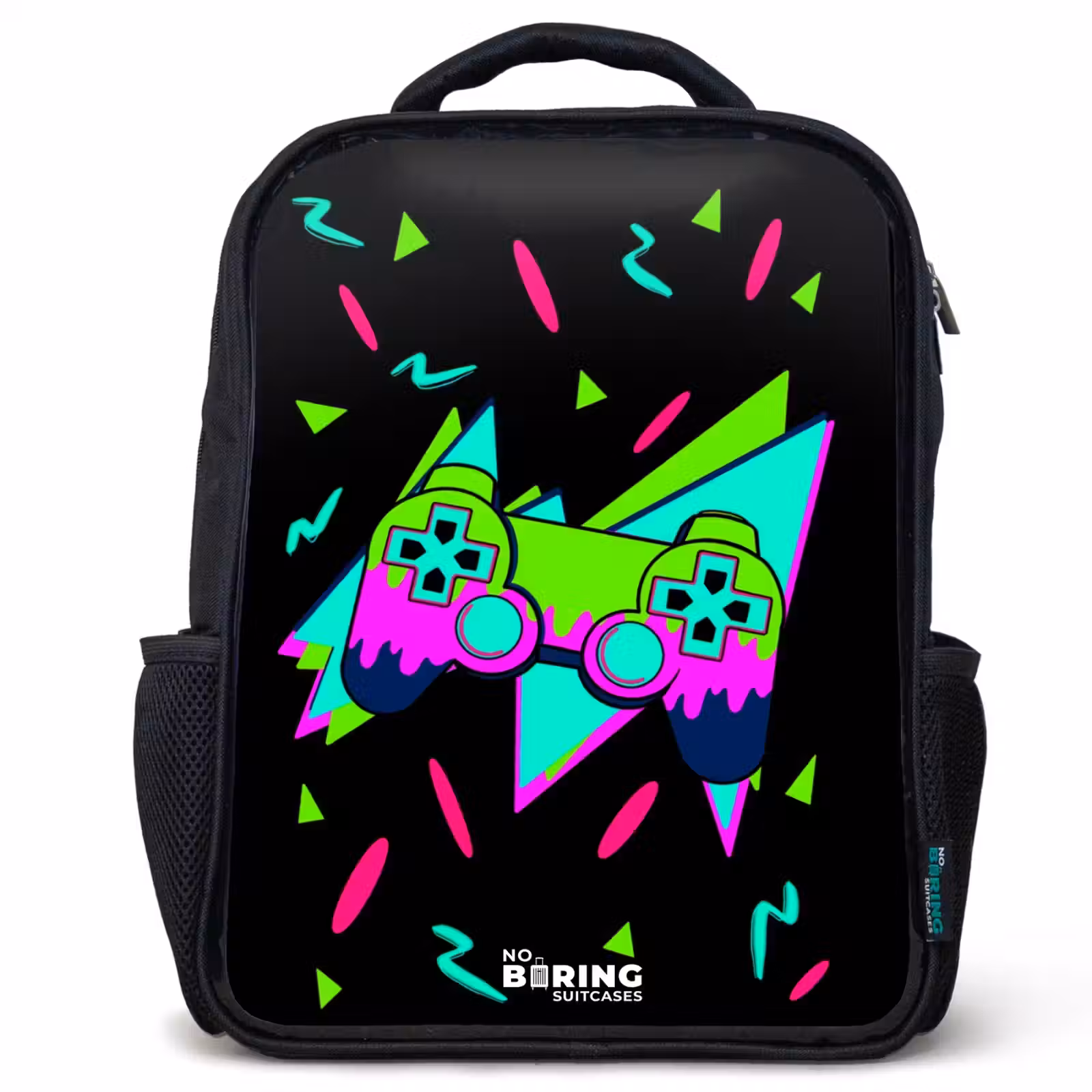 Kinderrucksack - Schwarz - Neon-Controller auf Schwarz — 1
