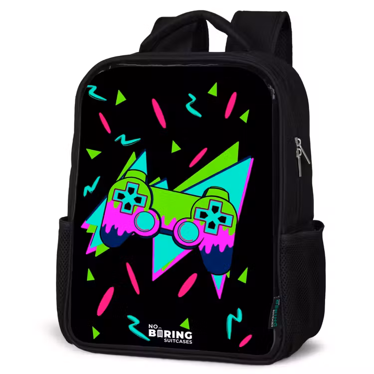Kinderrucksack - Schwarz - Neon-Controller auf Schwarz — 4