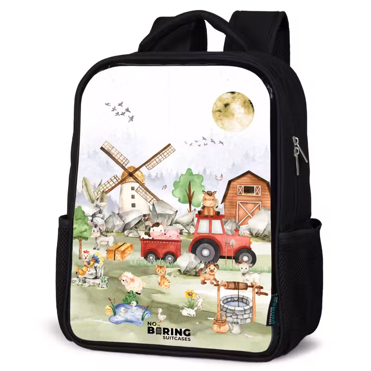 Kinderrucksack - Schwarz - Tiere auf einem Bauernhof — 4