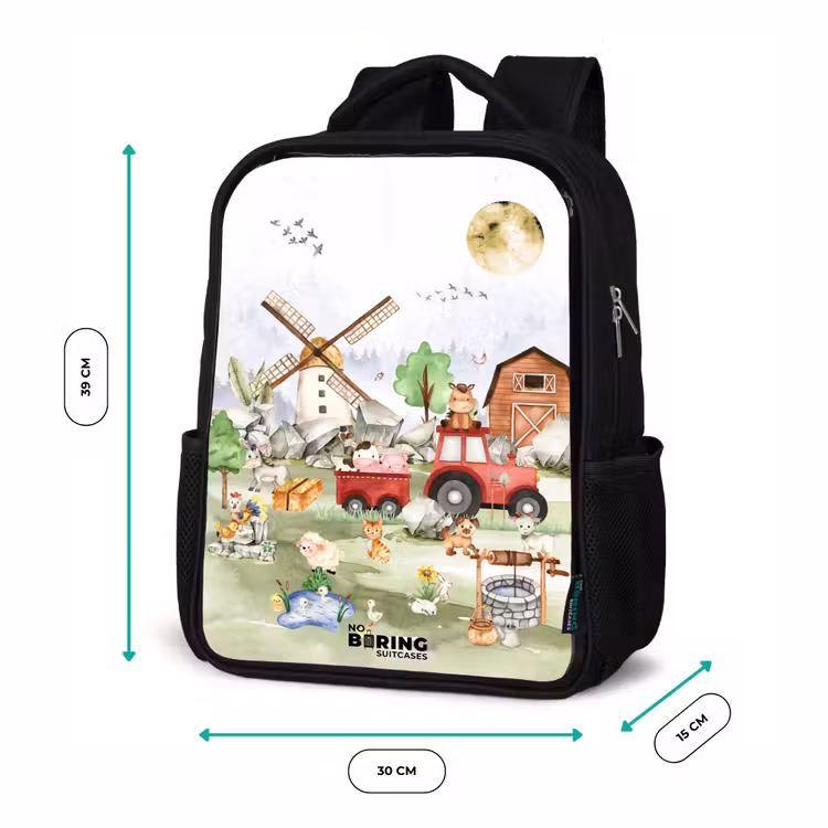 Kinderrucksack - Schwarz - Tiere auf einem Bauernhof — 6