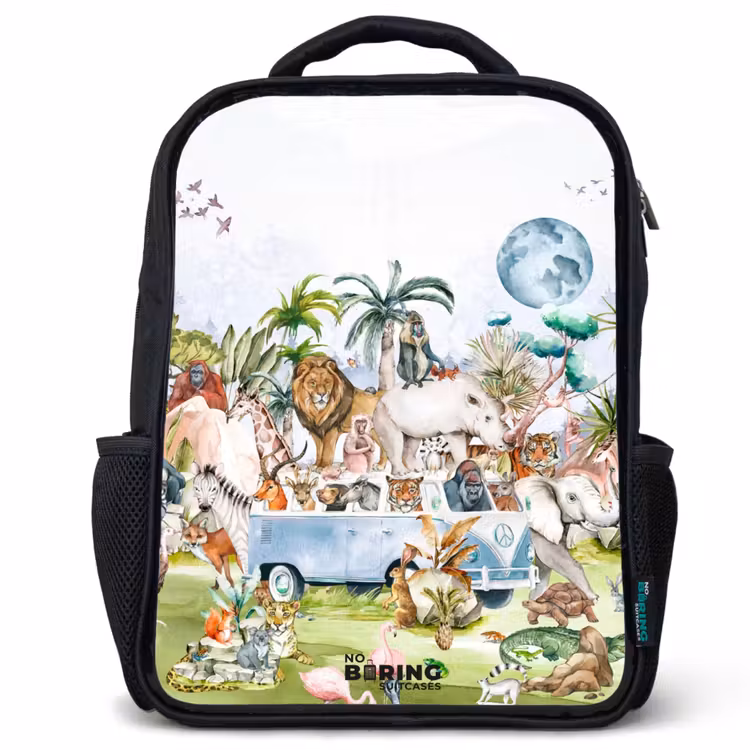 Kinderrucksack - Schwarz - Van mit allen Tieren — 1
