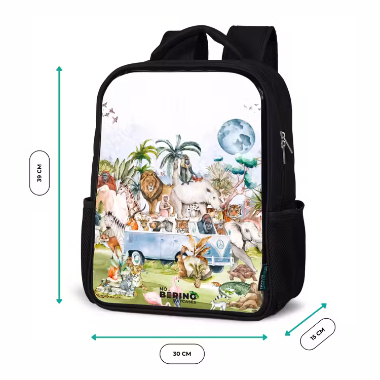 Kinderrucksack - Schwarz - Van mit allen Tieren — 6