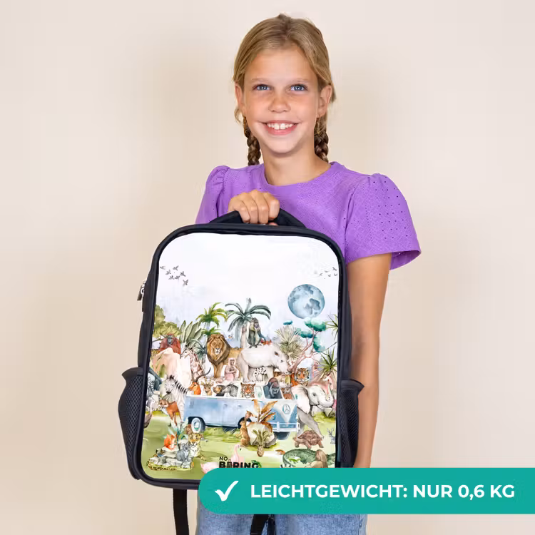 Kinderrucksack - Schwarz - Van mit allen Tieren — 7