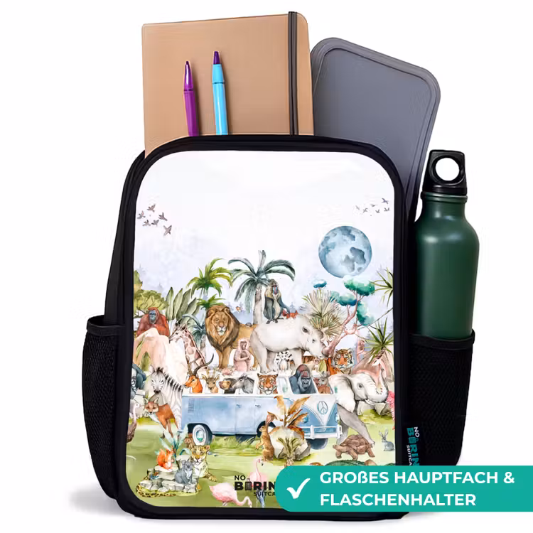 Kinderrucksack - Schwarz - Van mit allen Tieren — 8