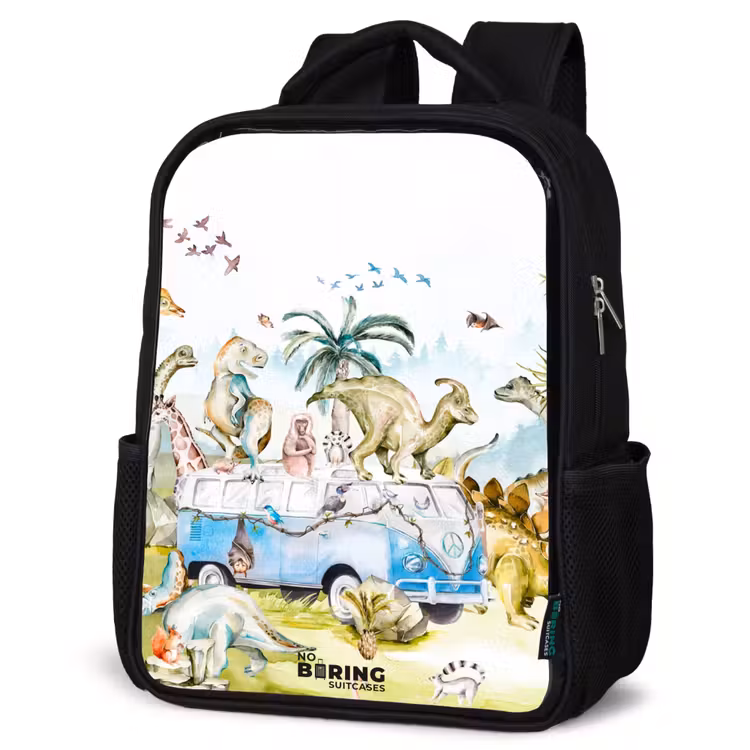 Kinderrucksack - Schwarz - Van mit Dinosauriern — 4