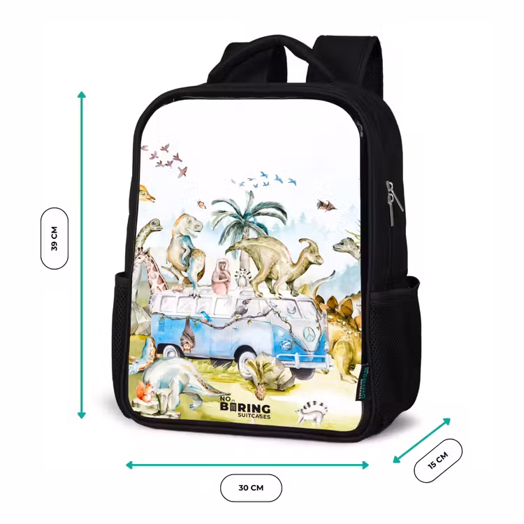 Kinderrucksack - Schwarz - Van mit Dinosauriern — 6
