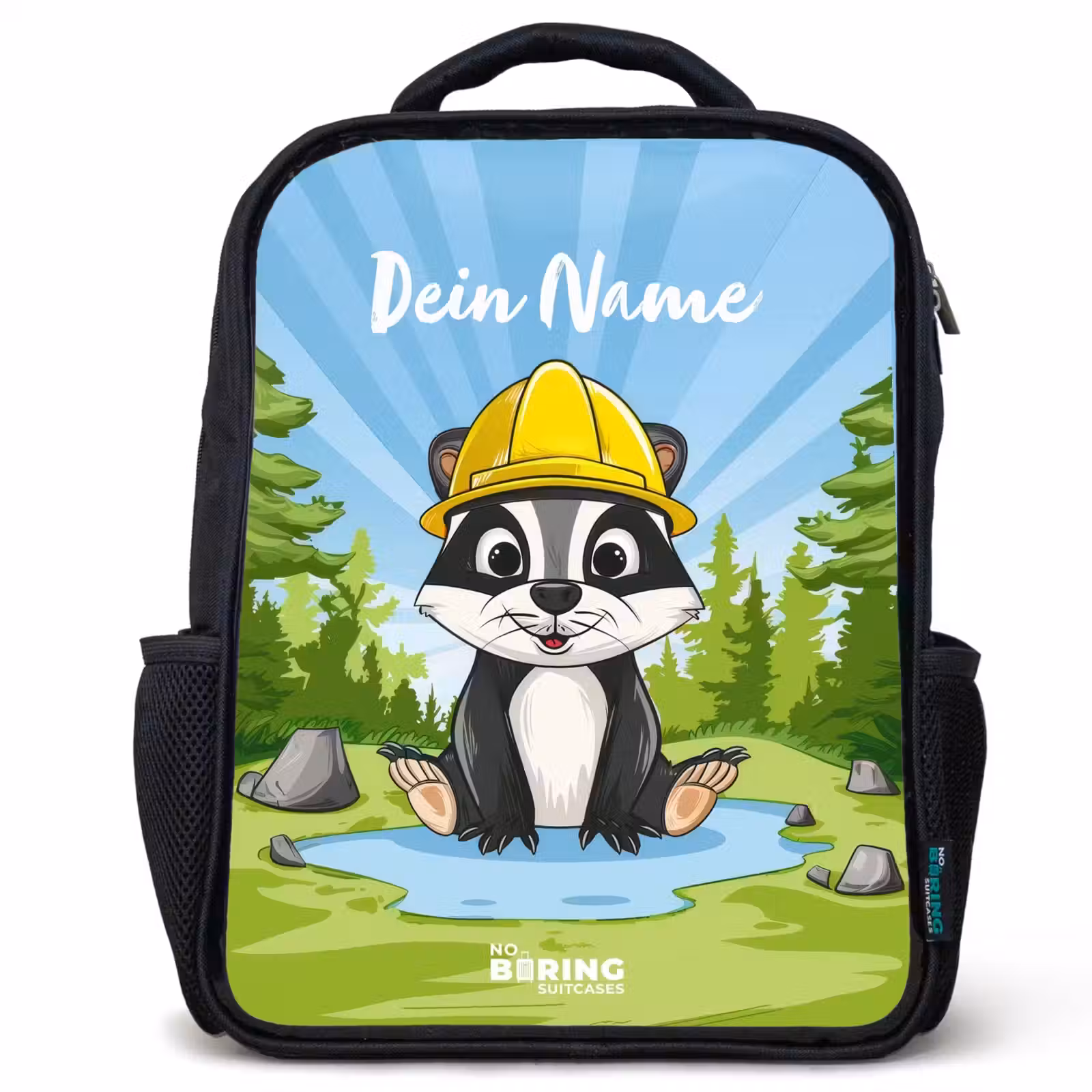 Kinderrucksack - Schwarz - Wally Arbeitsbär — 1