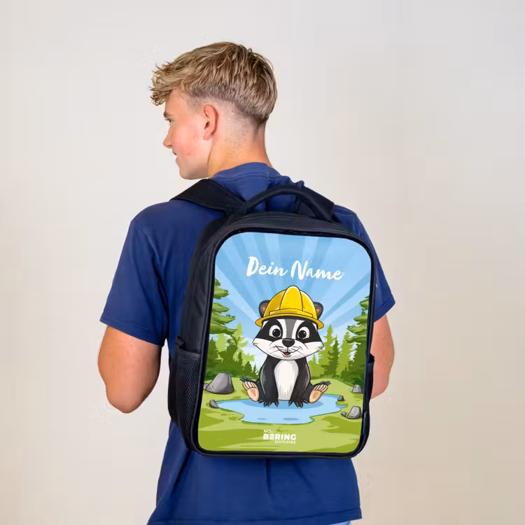 Kinderrucksack - Schwarz - Wally Arbeitsbär — 3