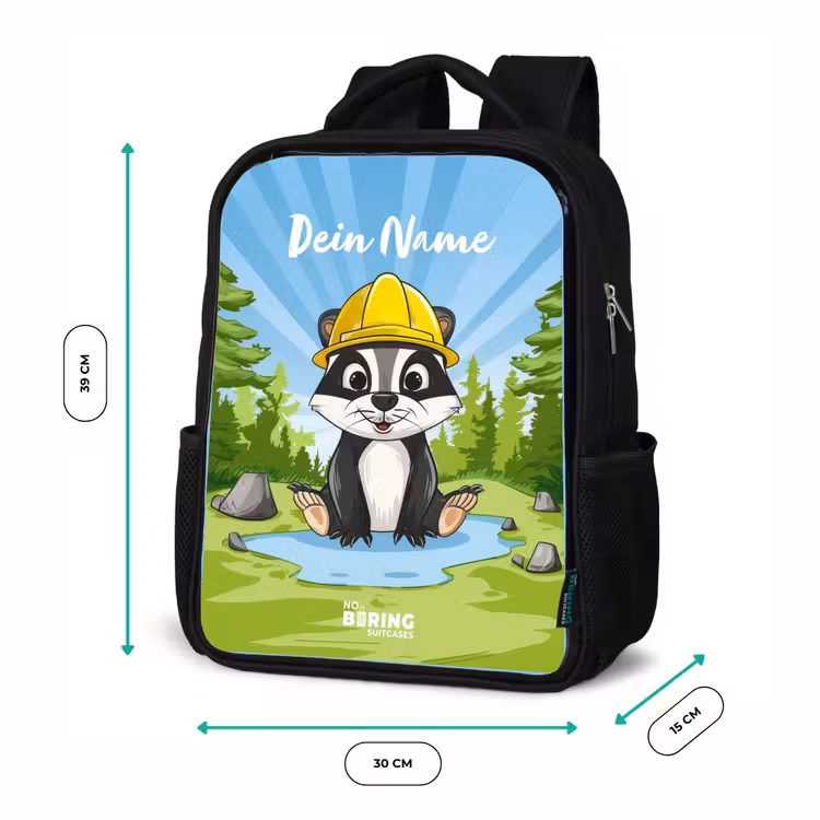 Kinderrucksack - Schwarz - Wally Arbeitsbär — 6