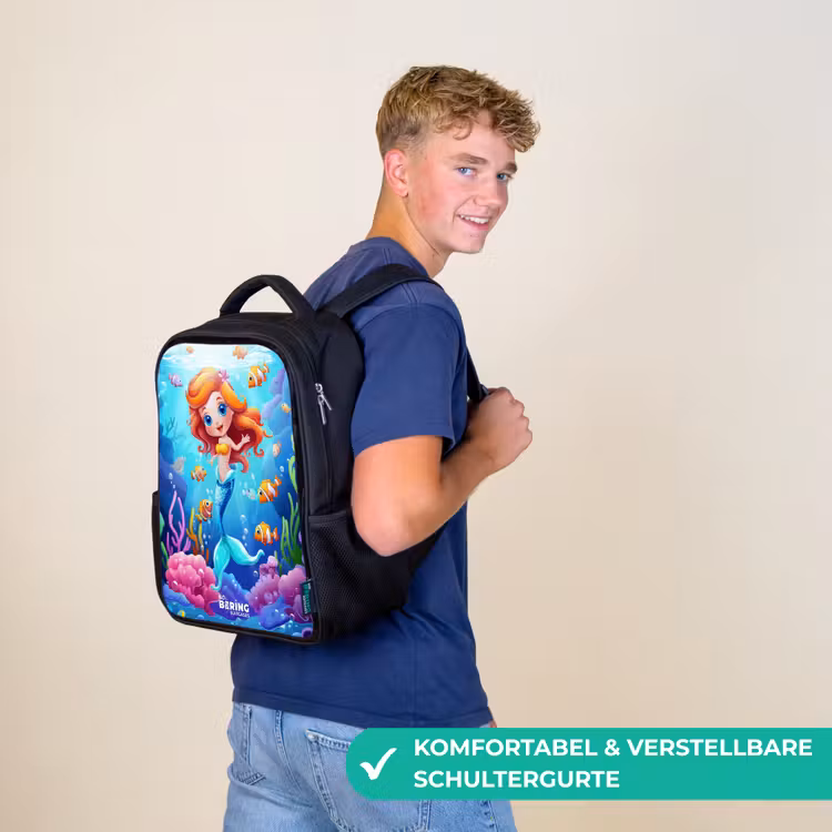 Kinderrucksack - Schwarz - Olivia unter Wasser — 9