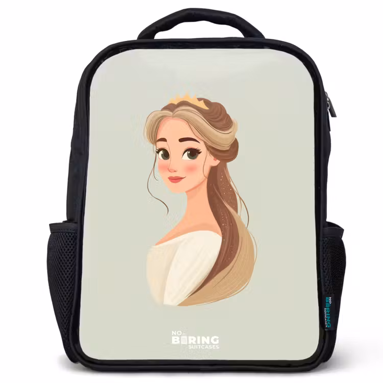 Kinderrucksack - Schwarz - Prinzessin mit Diadem - Grün — 1