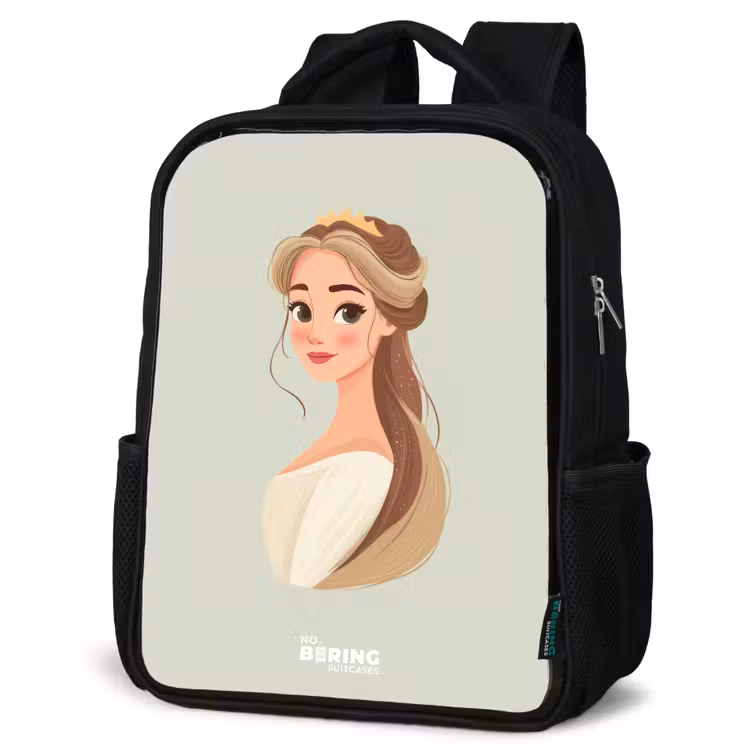Kinderrucksack - Schwarz - Prinzessin mit Diadem - Grün — 4
