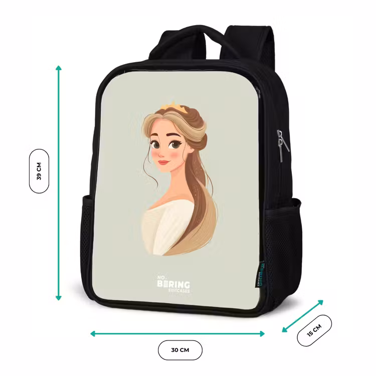 Kinderrucksack - Schwarz - Prinzessin mit Diadem - Grün — 6