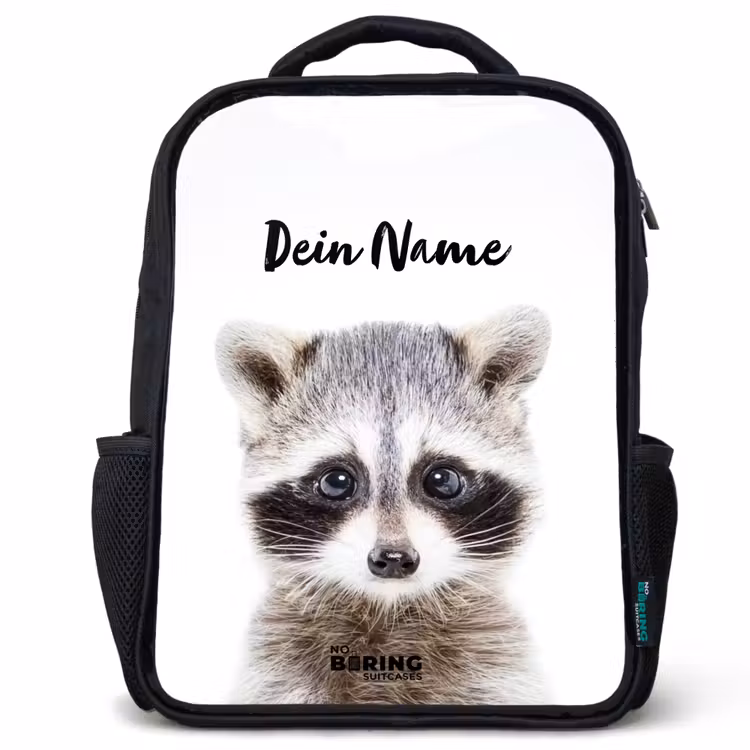 Kinderrucksack - Schwarz - Rachid Waschbär — 1