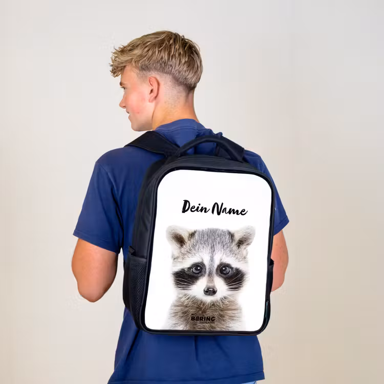 Kinderrucksack - Schwarz - Rachid Waschbär — 3
