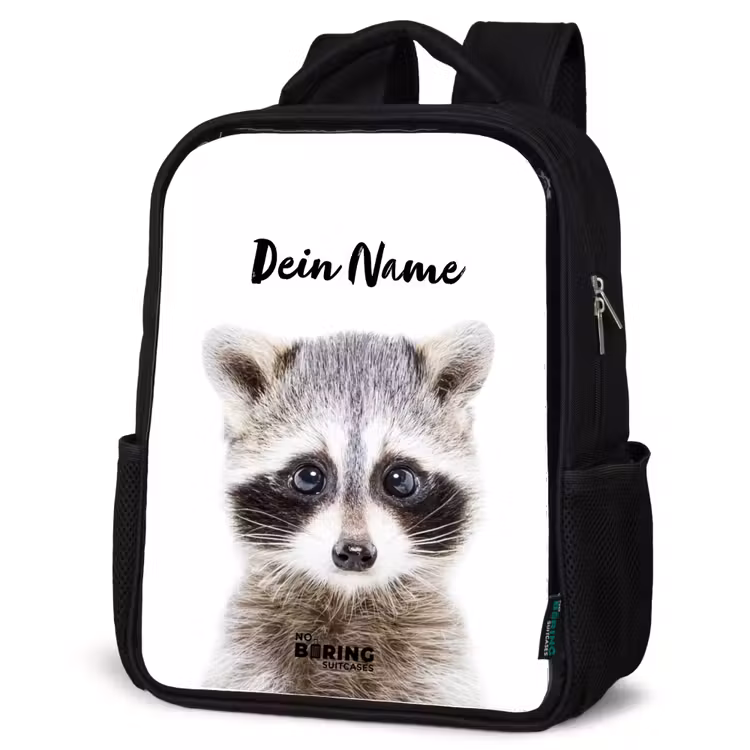 Kinderrucksack - Schwarz - Rachid Waschbär — 4