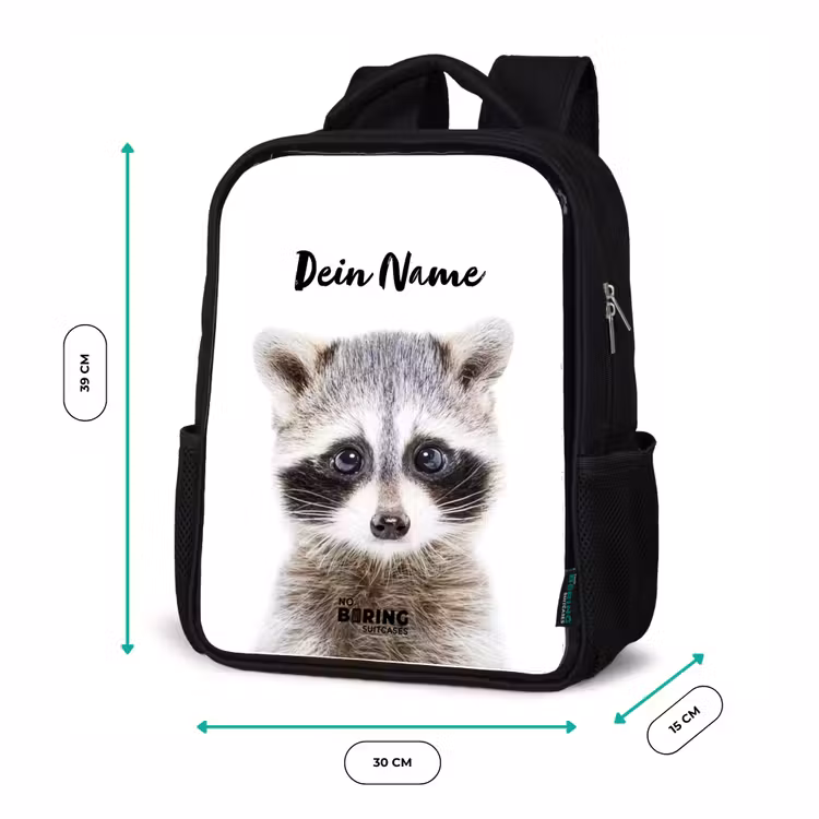 Kinderrucksack - Schwarz - Rachid Waschbär — 6