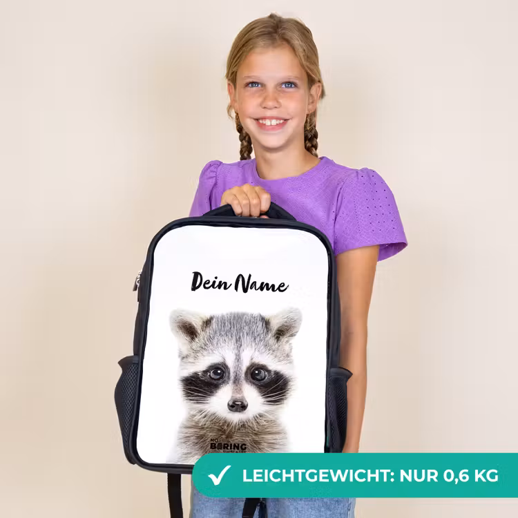 Kinderrucksack - Schwarz - Rachid Waschbär — 7