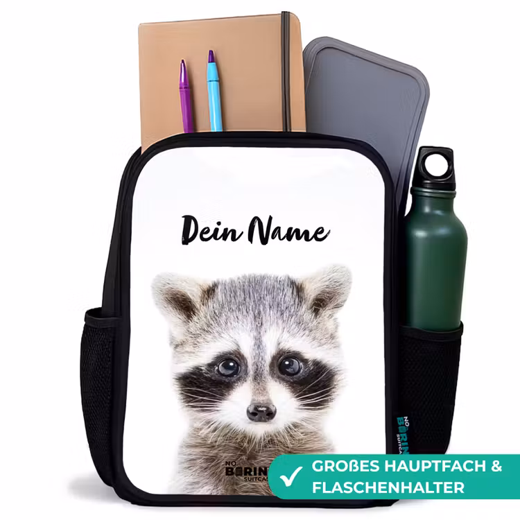 Kinderrucksack - Schwarz - Rachid Waschbär — 8