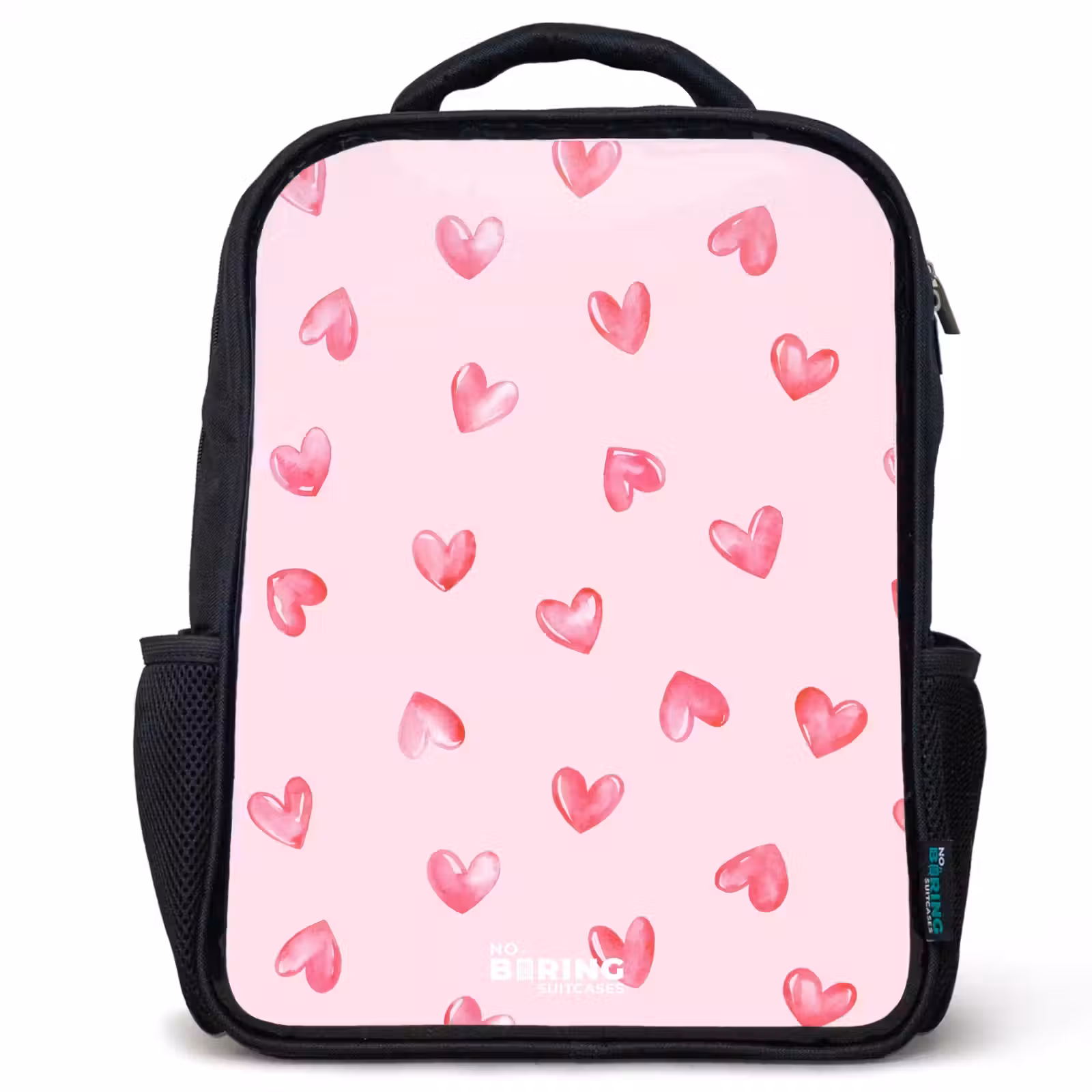 Kinderrucksack - Schwarz - Rosa Herzen — 1
