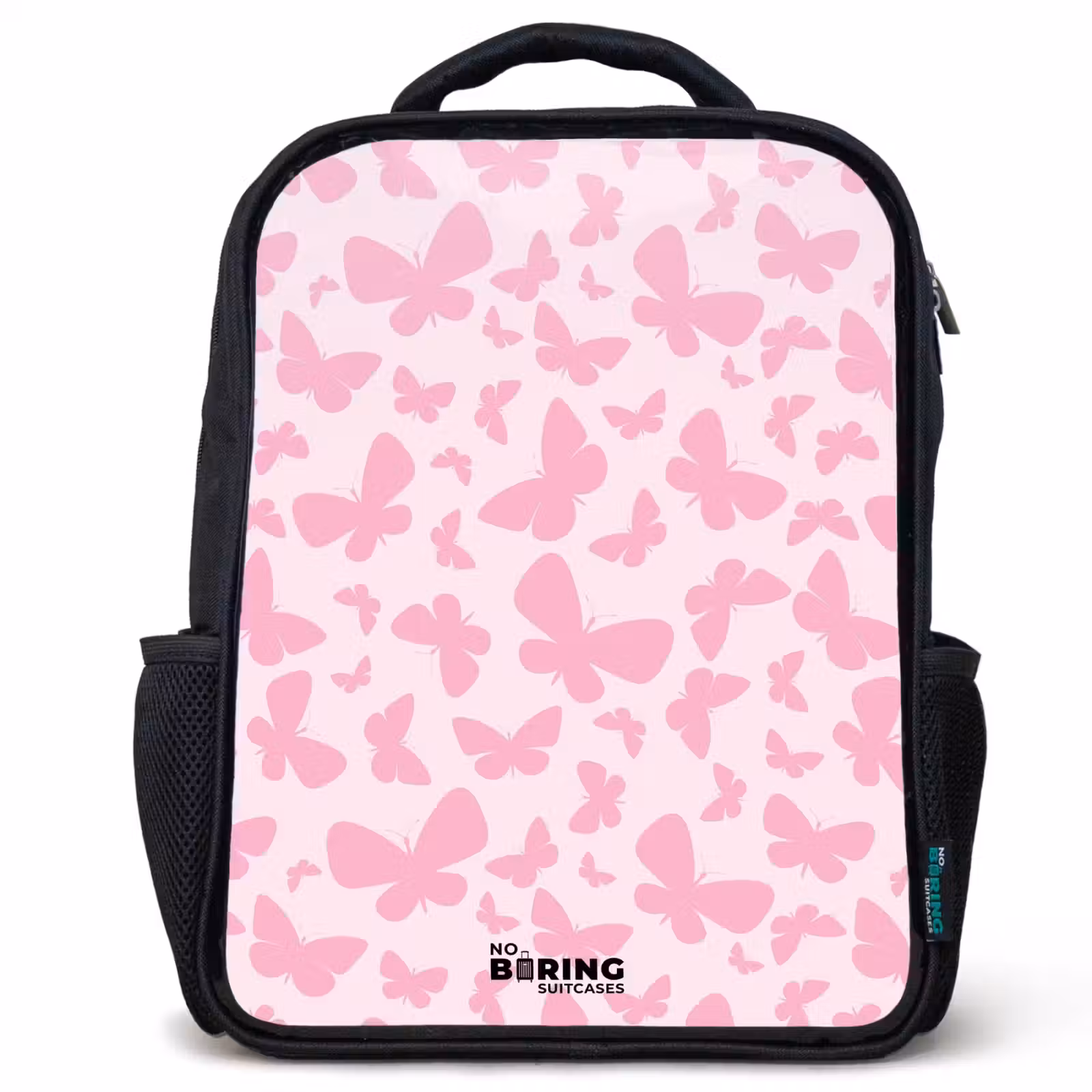 Kinderrucksack - Schwarz - Rosa Schmetterlinge — 1