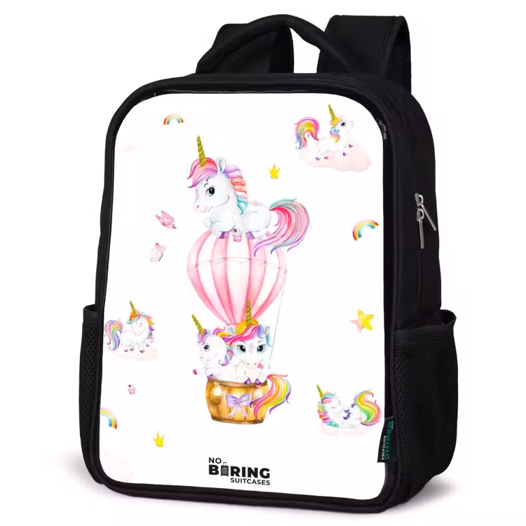 Kinderrucksack - Schwarz - Luftige Einhörner — 4